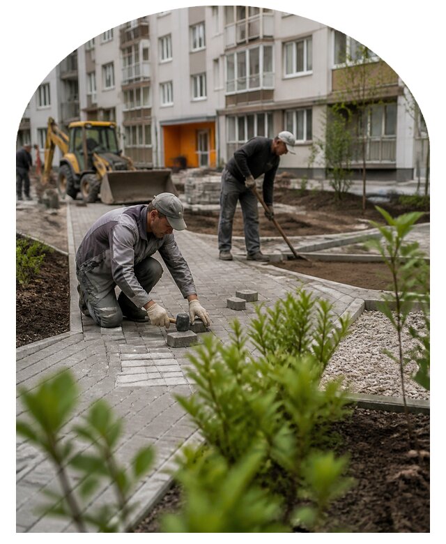 Благоустройство двора многоквартирного дома в Нурлате