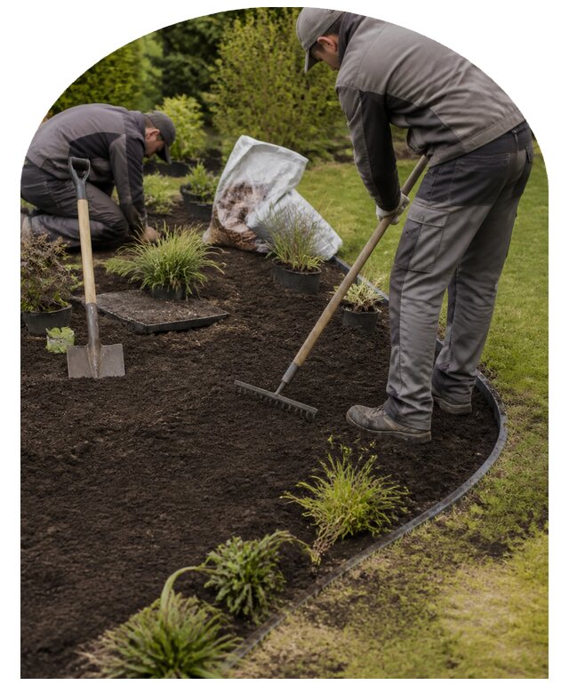 Профессиональное устройство цветника на участке в Нурлате